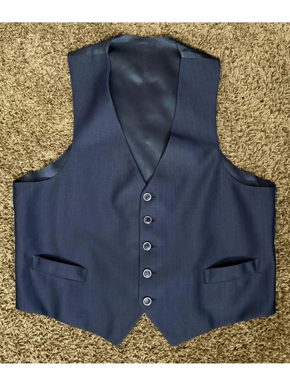 1970's Blue Three-Piece Men's Suit from Claude's XL Men's 46R 41W 30L